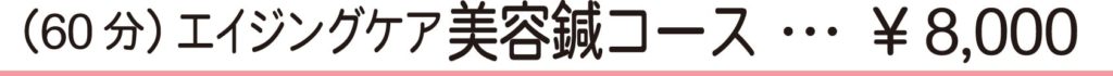 80分エイジングケア美容鍼コース　8,000円